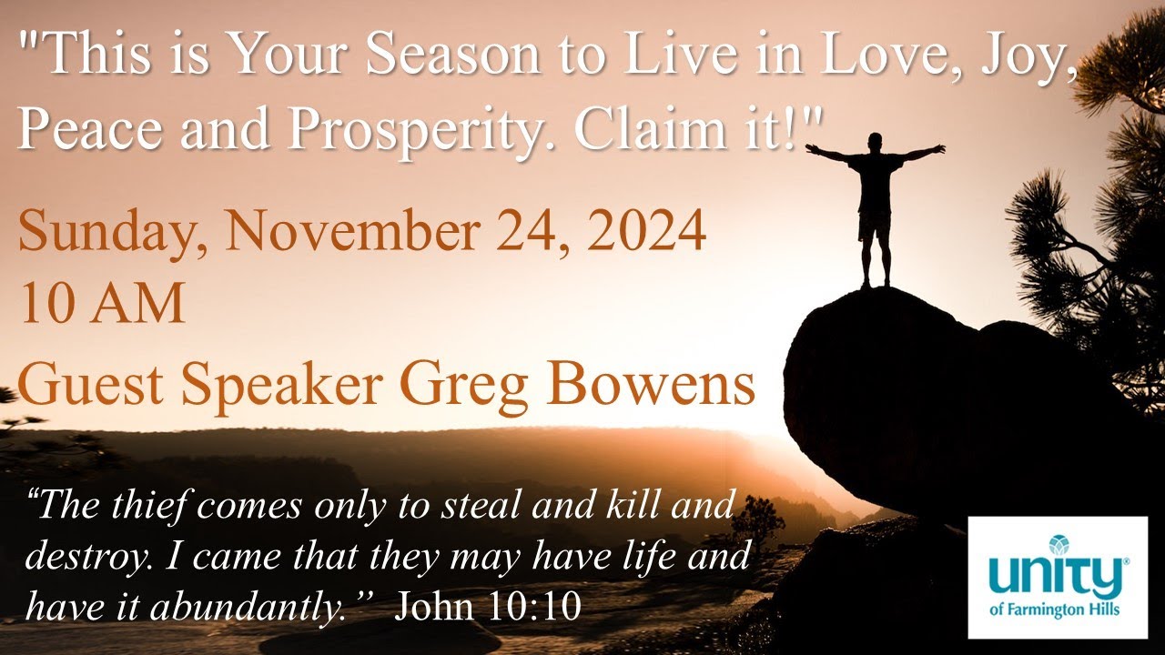 This is Your Season to Live in Love, Joy, Peace and Prosperity. Claim it!